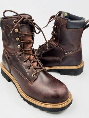 Noble Outfitters Ranch Tough 8 inch Steel Toe Work Boot Mens 13 Brown Leather EH